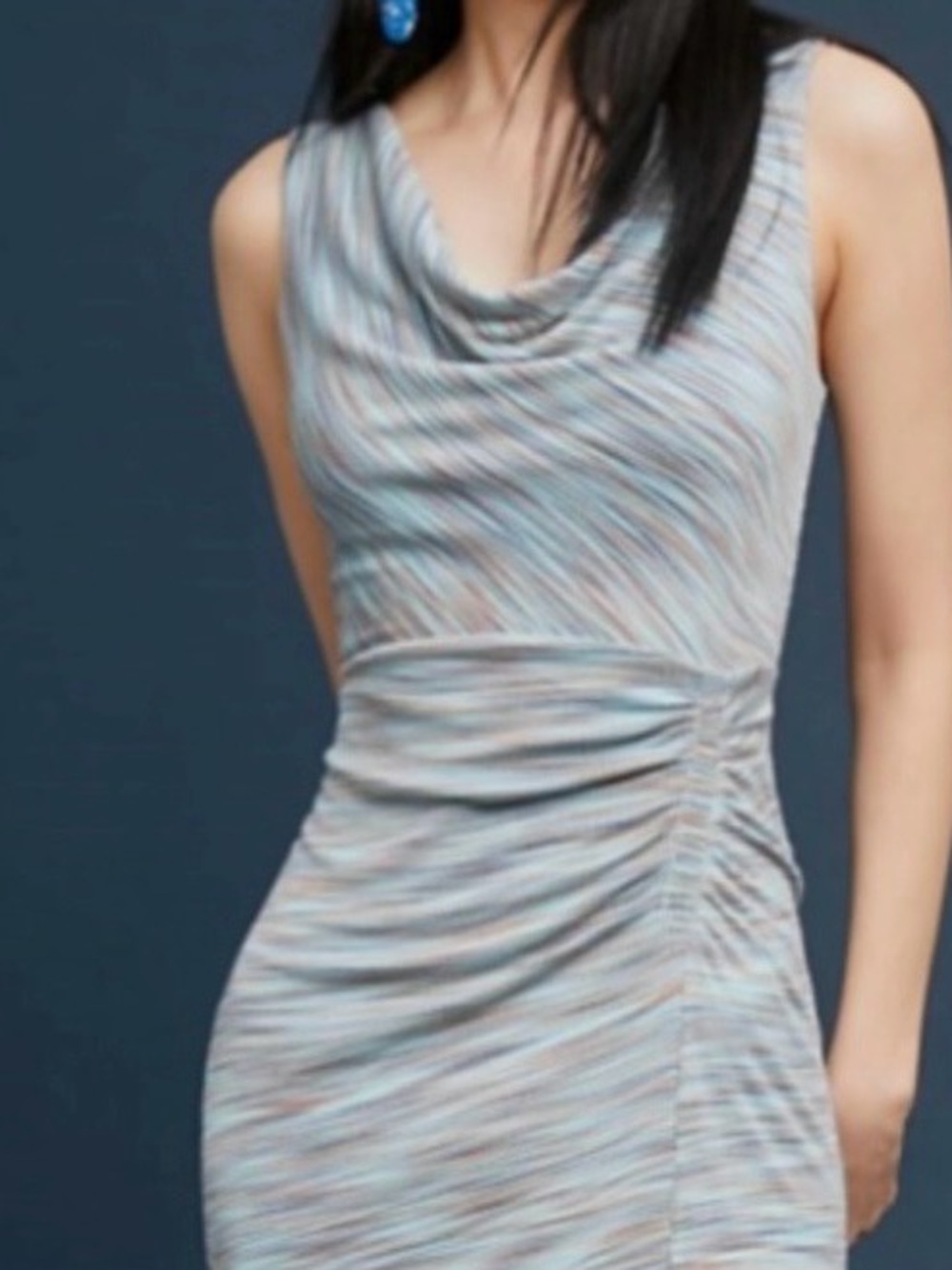 Anthropologie Moulinette Soeurs  Pastel Multi-Stripe Cowl Neck Midi Dress